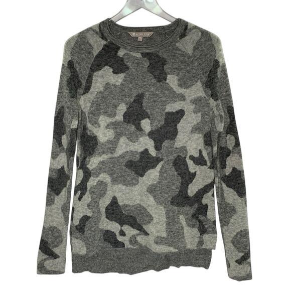 ATHLETA XS Gray Undercover Camo Pullover Sweater Alpaca Blend - Picture 1 of 10